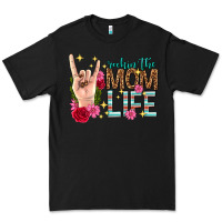 Black rockin the mom life mothers day Premium Tee - texasbilliewilder