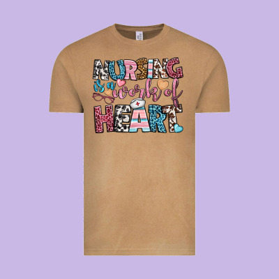 Nursing Is A Work Of Heart Vintage Tee Designed By Bundleandbundleshop