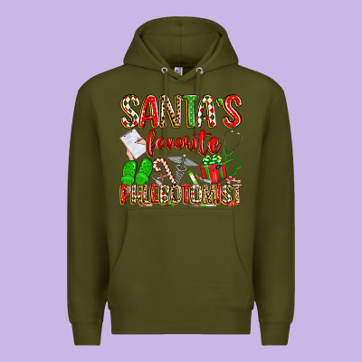 Santa's Favorite Phlebotomist Premium Hoodie Designed By Texasbilliewilder