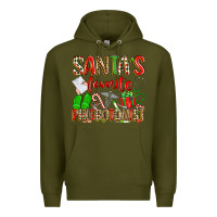 Army Green Santa's Favorite Phlebotomist Premium Hoodie - texasbilliewilder