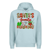 Blue Mist Santa's Favorite Phlebotomist Premium Hoodie - texasbilliewilder