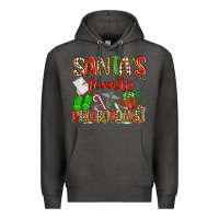 Charcoal Heather Santa's Favorite Phlebotomist Premium Hoodie - texasbilliewilder