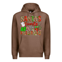 Chestnut Santa's Favorite Phlebotomist Premium Hoodie - texasbilliewilder