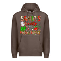 Coffee Santa's Favorite Phlebotomist Premium Hoodie - texasbilliewilder