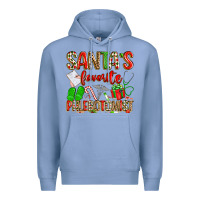 Colony Blue Santa's Favorite Phlebotomist Premium Hoodie - texasbilliewilder