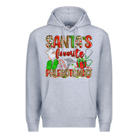 Heather Grey Santa's Favorite Phlebotomist Premium Hoodie - texasbilliewilder