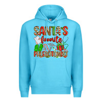 Ocean Blue Santa's Favorite Phlebotomist Premium Hoodie - texasbilliewilder