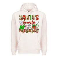 Pale Pink Santa's Favorite Phlebotomist Premium Hoodie - texasbilliewilder