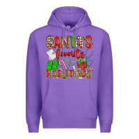Purple Santa's Favorite Phlebotomist Premium Hoodie - texasbilliewilder