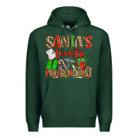 Sports Green Santa's Favorite Phlebotomist Premium Hoodie - texasbilliewilder