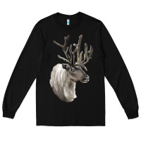 Black Reindeer Buck Deer Head Long Sleeve Tee - LillyAllenDesigns