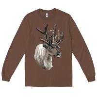 Chestnut Reindeer Buck Deer Head Long Sleeve Tee - LillyAllenDesigns