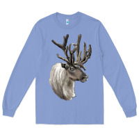 Colony Blue Reindeer Buck Deer Head Long Sleeve Tee - LillyAllenDesigns
