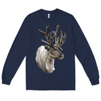Navy Reindeer Buck Deer Head Long Sleeve Tee - LillyAllenDesigns