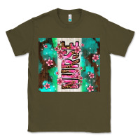 Army Green pink floral nurse with flowers Classic Tee - AdoDesignShop