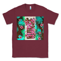 Burgundy pink floral nurse with flowers Classic Tee - AdoDesignShop