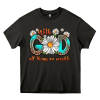 Asphalt with god all things are possible daisy Heavy Core Tee - Zillion Design Studio