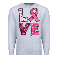 Heather Grey Western Breast Cancer Love Premium Sweatshirt - RanaPortraitStore