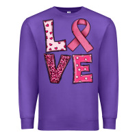 Purple Western Breast Cancer Love Premium Sweatshirt - RanaPortraitStore