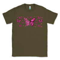 Army Green floral breast cancer butterfly Classic Tee - Jasminsmagicworld