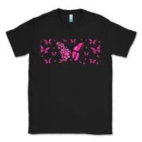 Black floral breast cancer butterfly Classic Tee - Jasminsmagicworld