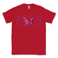 Red floral breast cancer butterfly Classic Tee - Jasminsmagicworld