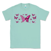 Seafoam floral breast cancer butterfly Classic Tee - Jasminsmagicworld