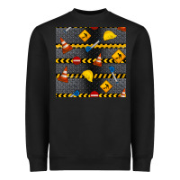 Black construction signs seamless pattern Heavyweight Sweatshirt - BundleAndBundleShop