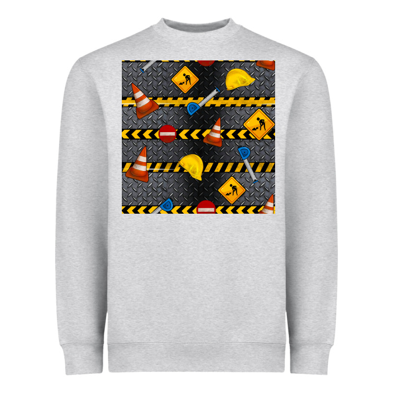 Construction Signs Seamless Pattern Heavyweight Sweatshirt by BundleAndBundleShop | Teevron