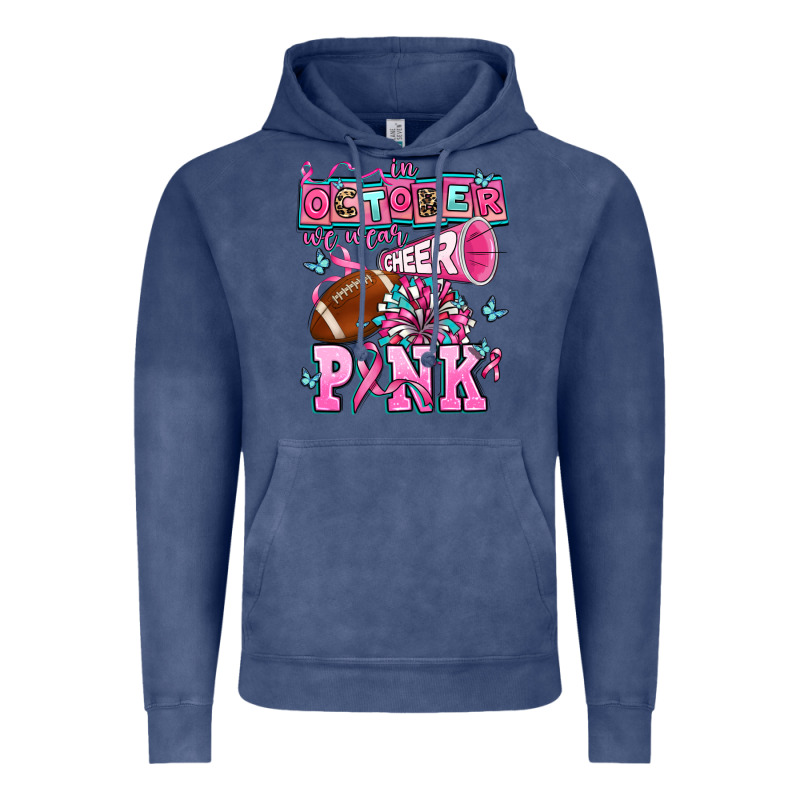 In October We Wear Cheer Pink Football Vintage Hoodie by AdoDesignShop | Teevron