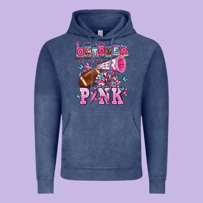 In October We Wear Cheer Pink Football Vintage Hoodie Designed By Adodesignshop