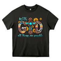 Asphalt with god all things are possible cross Heavy Core Tee - Zillion Design Studio