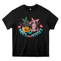 Black hogs and kisses pigs Heavy Core Tee - Artiststas
