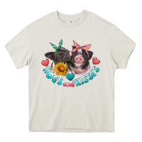 Cream hogs and kisses pigs Heavy Core Tee - Artiststas