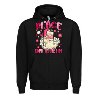 Black peace on earth Zipper Hoodie - MaliasSmallBusiness