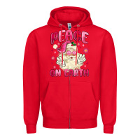 Red peace on earth Zipper Hoodie - MaliasSmallBusiness