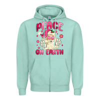 Seafoam peace on earth Zipper Hoodie - MaliasSmallBusiness