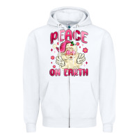 White peace on earth Zipper Hoodie - MaliasSmallBusiness