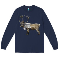 Navy reindeer buck deer Long Sleeve Tee - LillyAllenDesigns