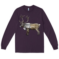 Plum reindeer buck deer Long Sleeve Tee - LillyAllenDesigns