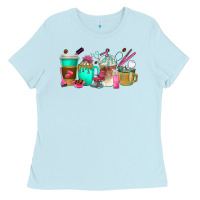 Baby Blue hair hustler coffee cups Ladies Tee - texasbilliewilder