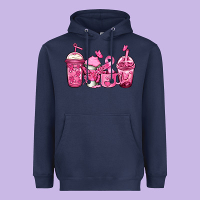 Breast Cancer Coffee Heavyweight Hoodie Designed By Jasminsmagicworld