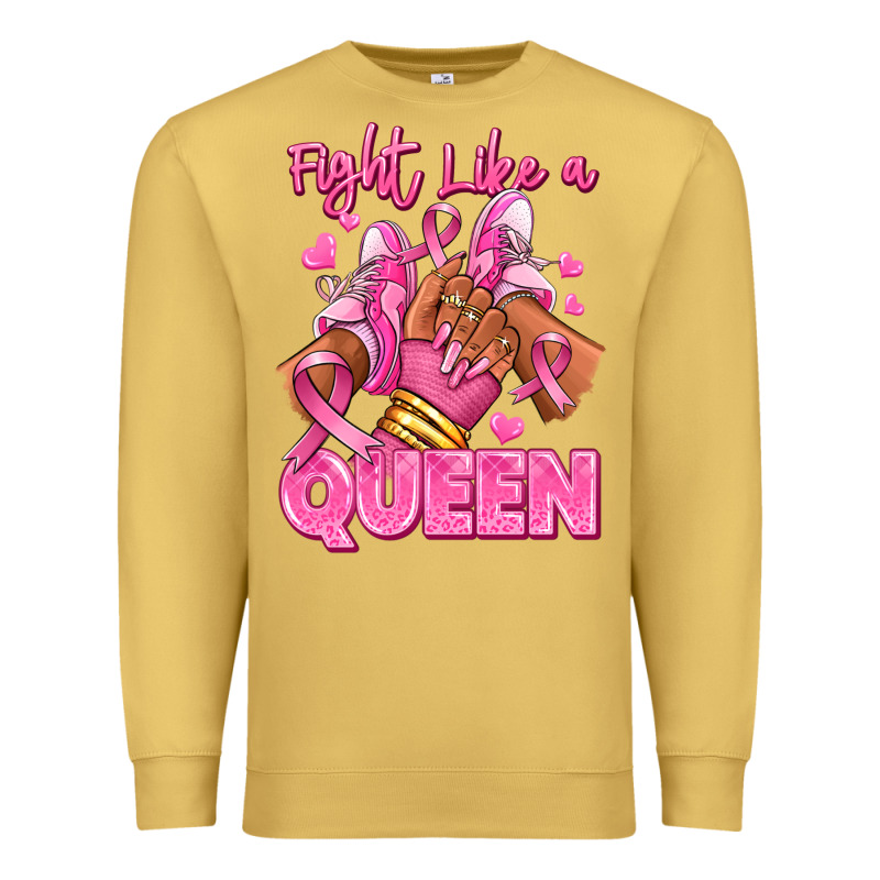 Survivor Queen Breast Cancer Afro Girl Sneakers Premium Sweatshirt by RanaPortraitStore | Teevron