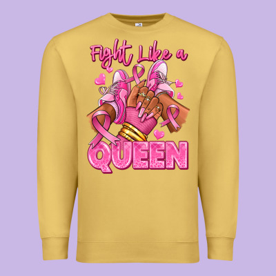 Survivor Queen Breast Cancer Afro Girl Sneakers Premium Sweatshirt Designed By Ranaportraitstore