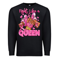 Black Survivor queen Breast Cancer afro girl sneakers Premium Sweatshirt - RanaPortraitStore