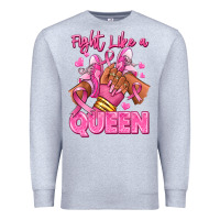 Heather Grey Survivor queen Breast Cancer afro girl sneakers Premium Sweatshirt - RanaPortraitStore