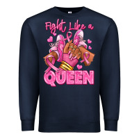 Navy Survivor queen Breast Cancer afro girl sneakers Premium Sweatshirt - RanaPortraitStore