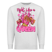 Oatmeal Heather Survivor queen Breast Cancer afro girl sneakers Premium Sweatshirt - RanaPortraitStore
