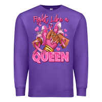 Purple Survivor queen Breast Cancer afro girl sneakers Premium Sweatshirt - RanaPortraitStore