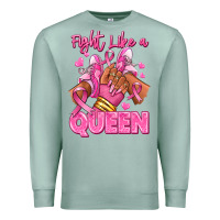 Seafoam Survivor queen Breast Cancer afro girl sneakers Premium Sweatshirt - RanaPortraitStore